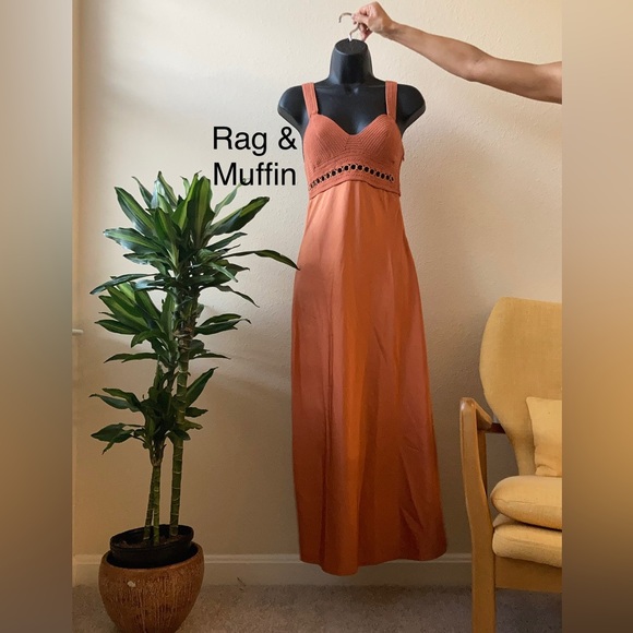 A.L.C Talia Crochet Bodice Satin Midi Dress - Picture 12 of 17